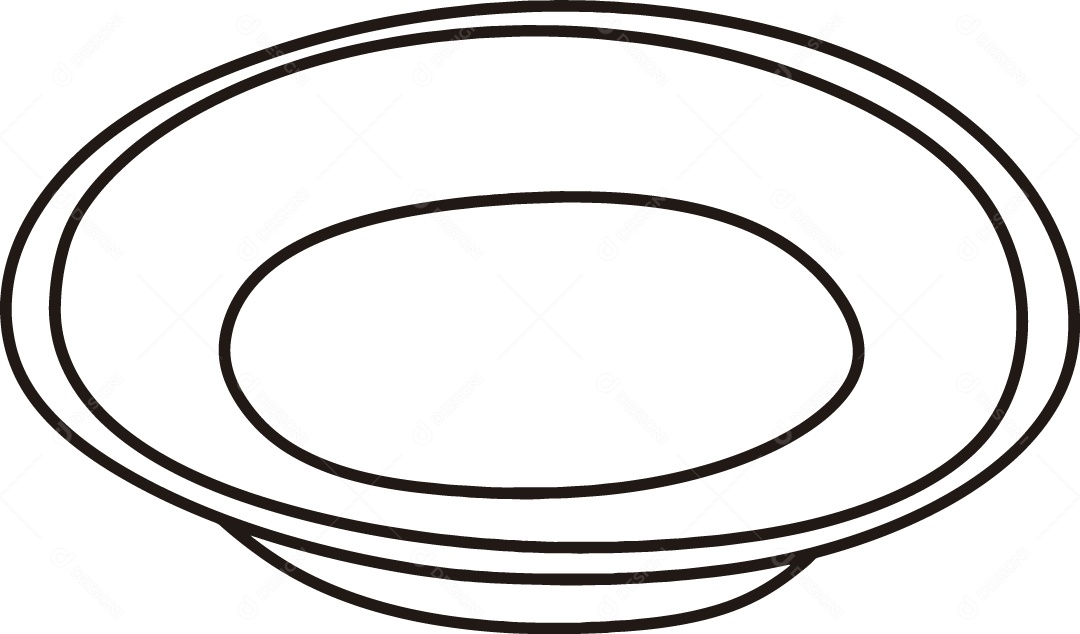 Desenho para Colorir de Vasilha Ilustração Vetor EPS