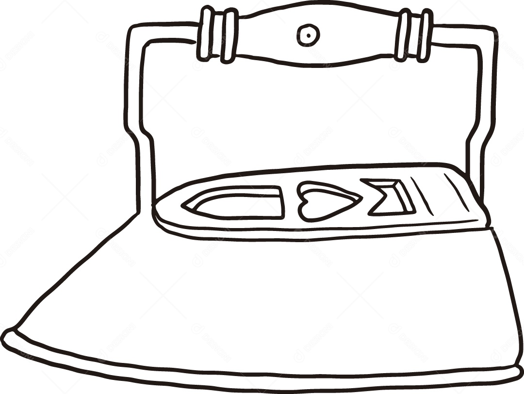 Desenho para Colorir de Ferro de Passar Roupa Ilustração Vetor EPS