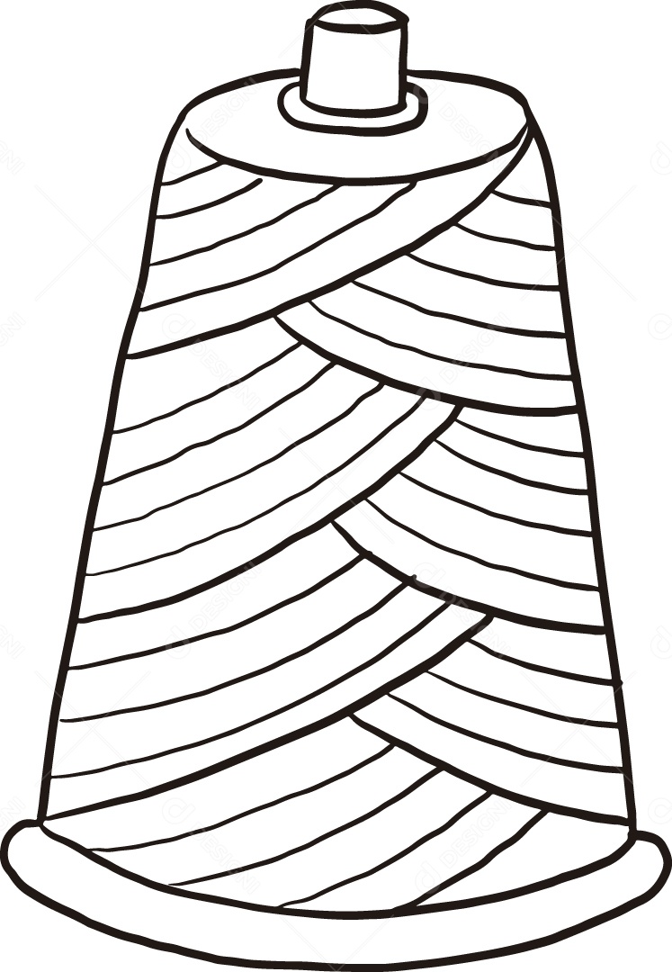 Desenho para Colorir de Linha de Costura Ilustração Vetor EPS
