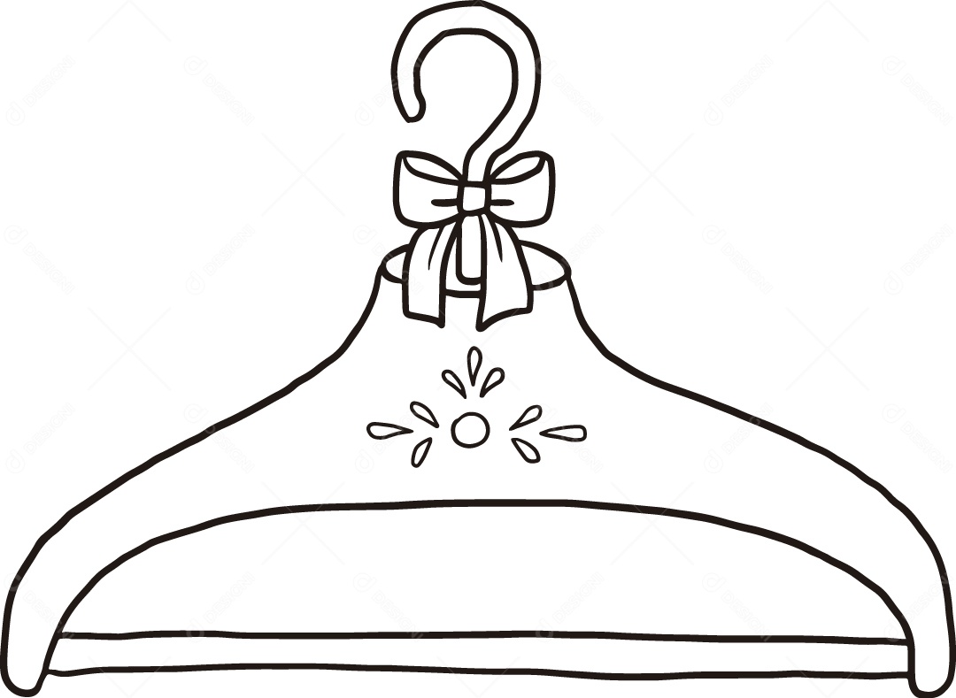 Desenho para Colorir de Cabide Ilustração Vetor EPS