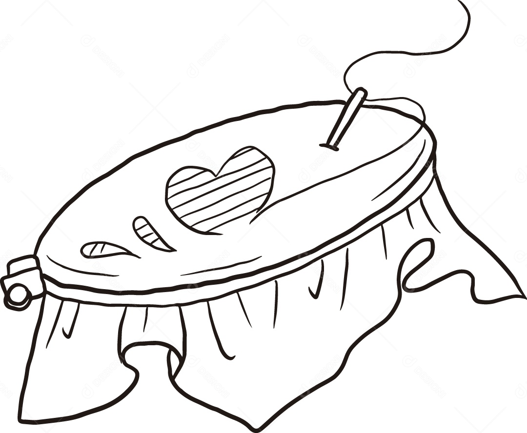 Desenho para Colorir de Pano Sendo Costurado Ilustração Vetor EPS