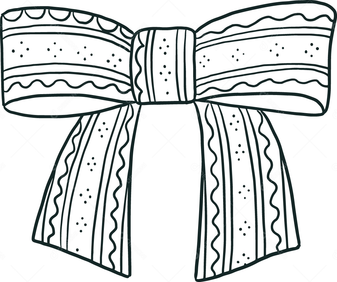 Desenho para Colorir de Laço Ilustração Vetor EPS