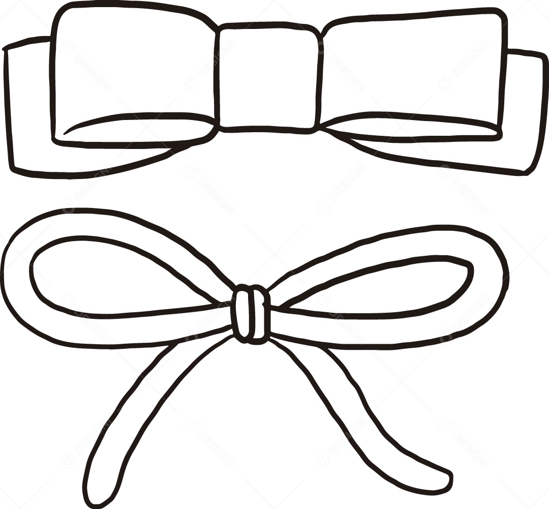 Desenho para Colorir de Laços Ilustração Vetor EPS