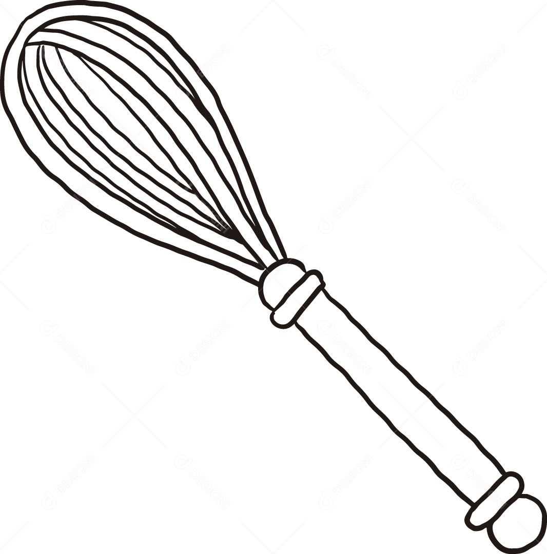 Desenho para Colorir de Batedeira Manual Ilustração Vetor EPS