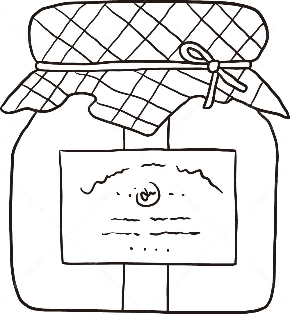 Desenho para Colorir de Pote Ilustração Vetor EPS