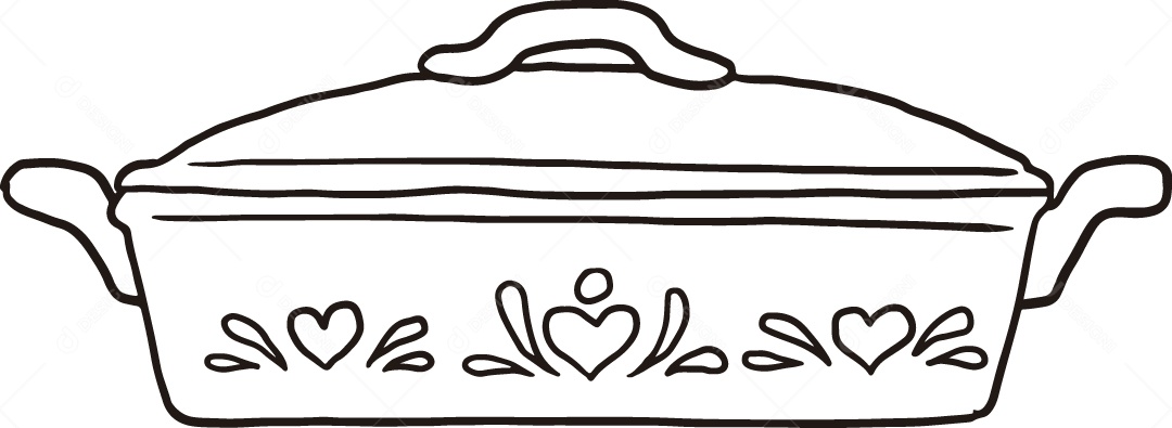 Desenho para Colorir de Vasilha Ilustração Vetor EPS