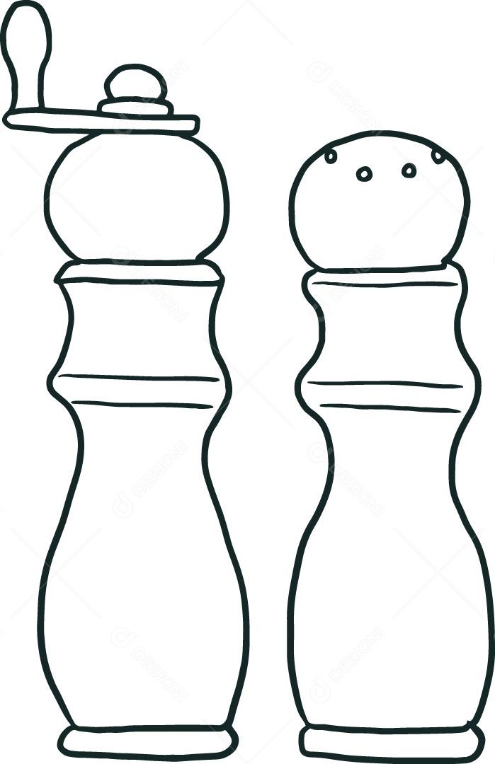 Desenho para Colorir de Temperos Ilustração Vetor EPS