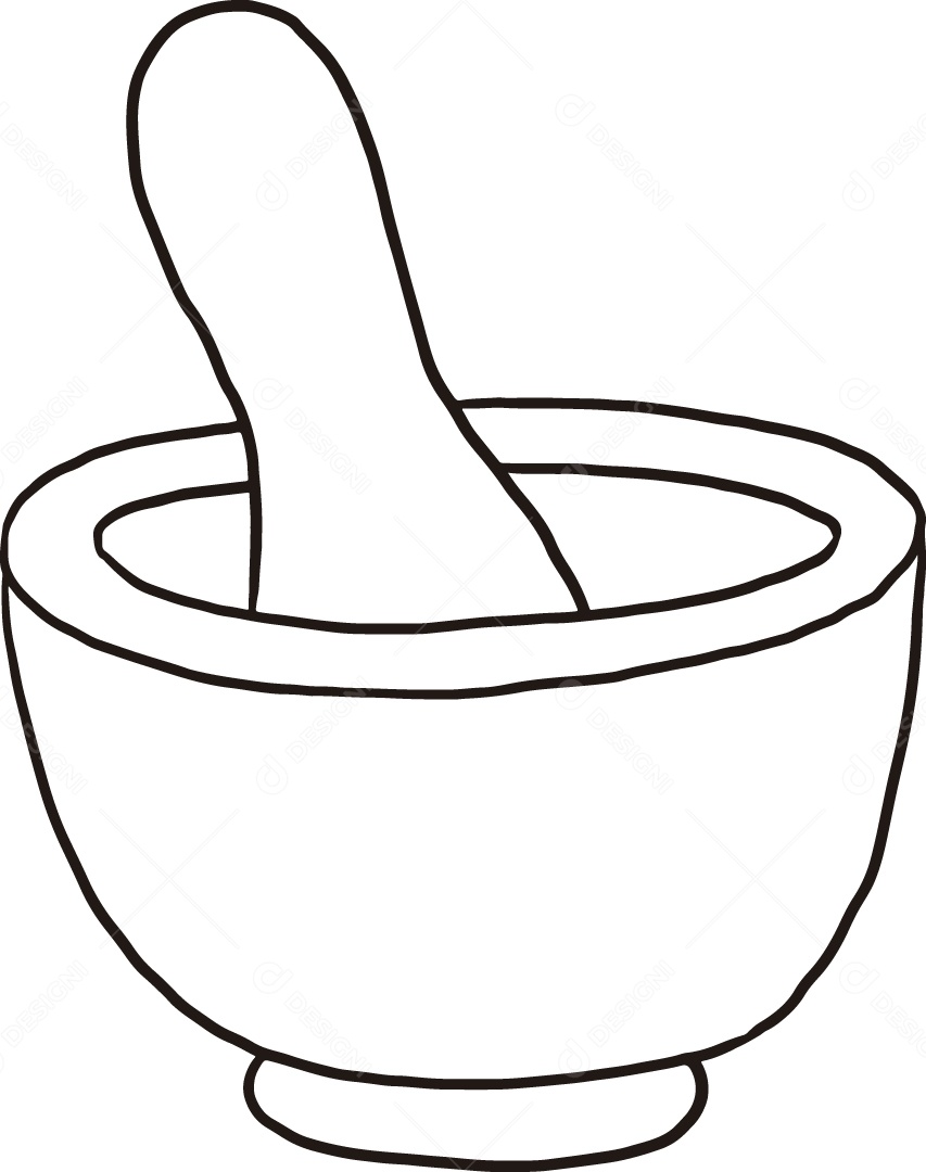 Desenho para Colorir de Pisador de Tempero Ilustração Vetor EPS