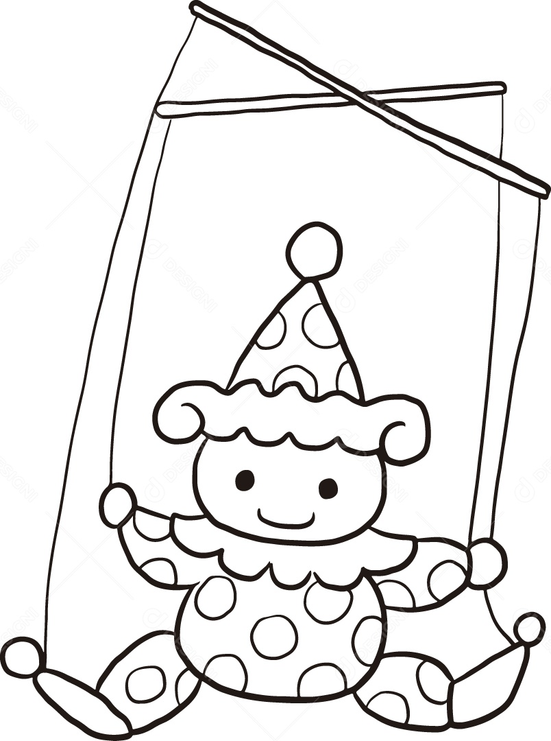 Desenho para Colorir de Brinquedo Ilustração Vetor EPS