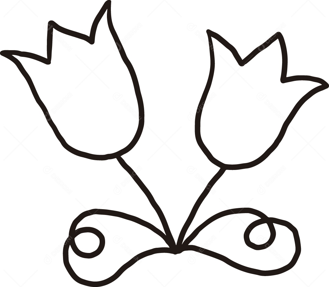 Desenho para Colorir Rosas Ilustração Vetor EPS