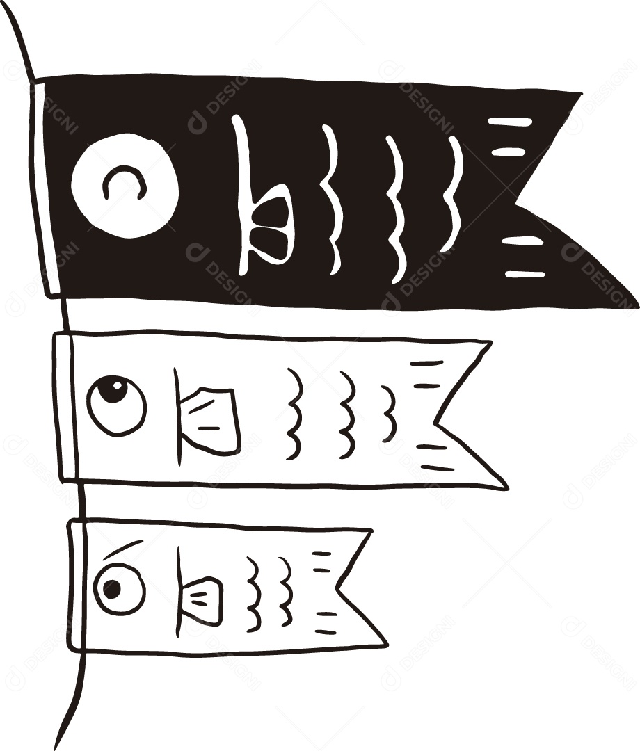 Desenho para Colorir Faixas Ilustração Vetor EPS