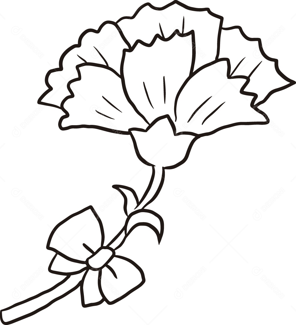 Desenho para Colorir Flores Ilustração Vetor EPS