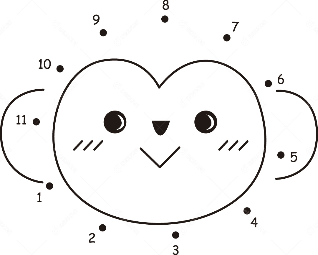 Desenho de Ligar Pontos Macaco para Colorir Ilustração Vetor EPS