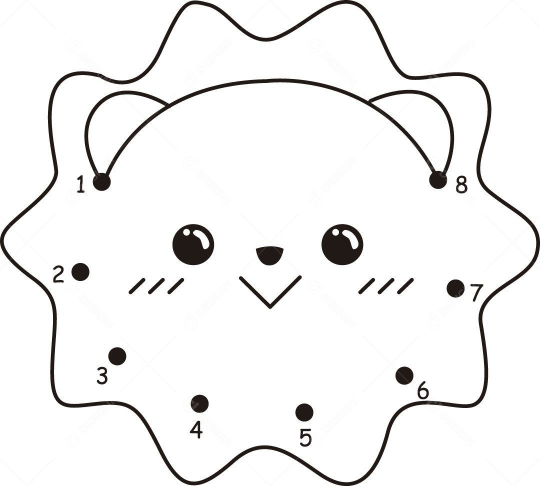 Desenho de Ligar Pontos para Colorir Ilustração Vetor EPS