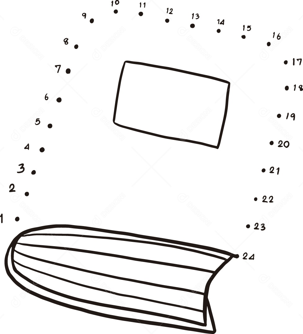 Desenho de Ligar Pontos Livro para Colorir Ilustração Vetor EPS