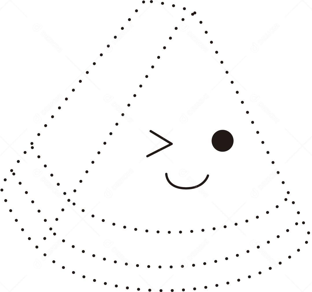 Desenho de Cobrir Linhas Melancia para Colorir Ilustração Vetor EPS