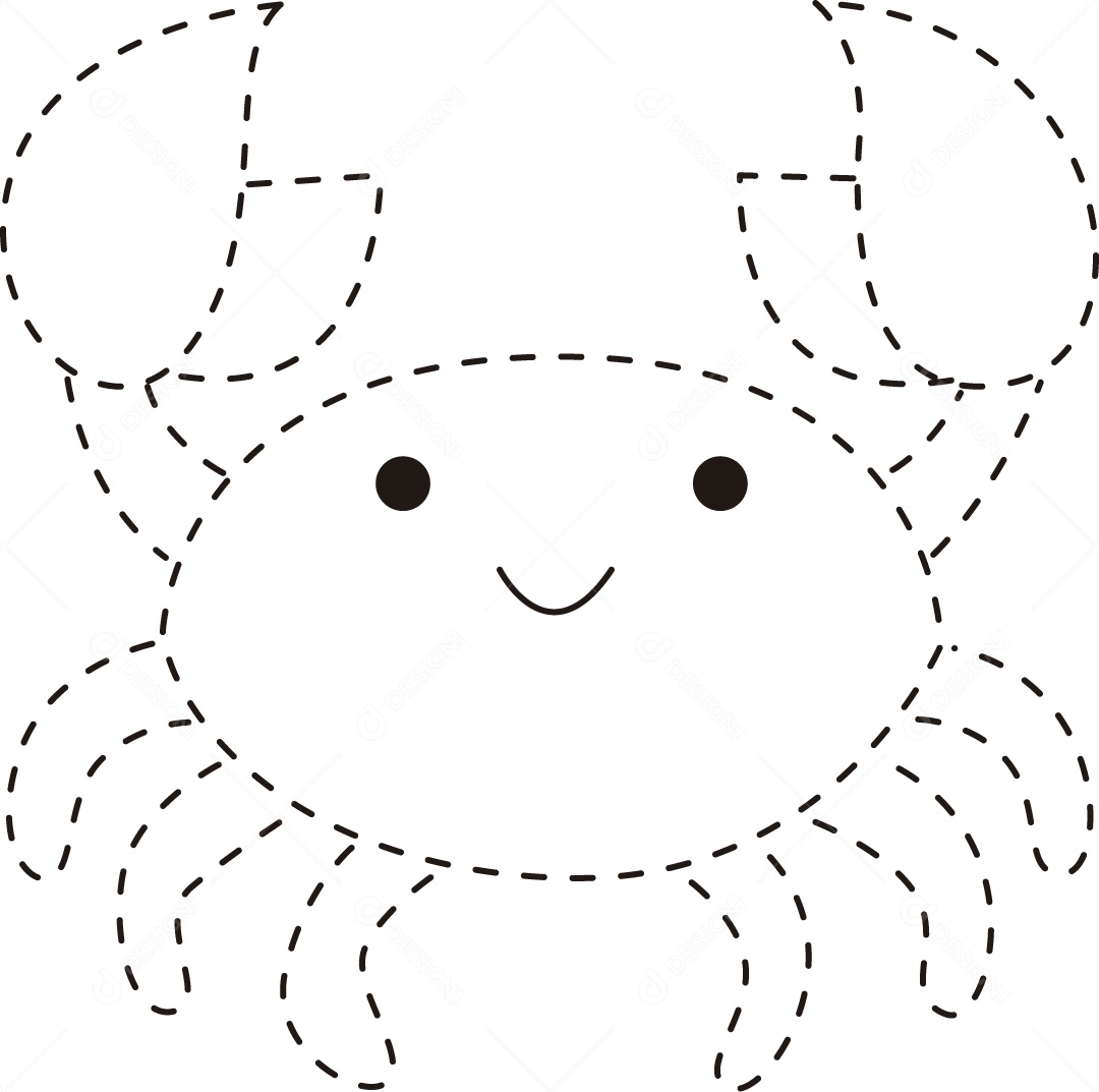 Desenho de Cobrir Linhas Caranqueijo para Colorir Ilustração Vetor EPS