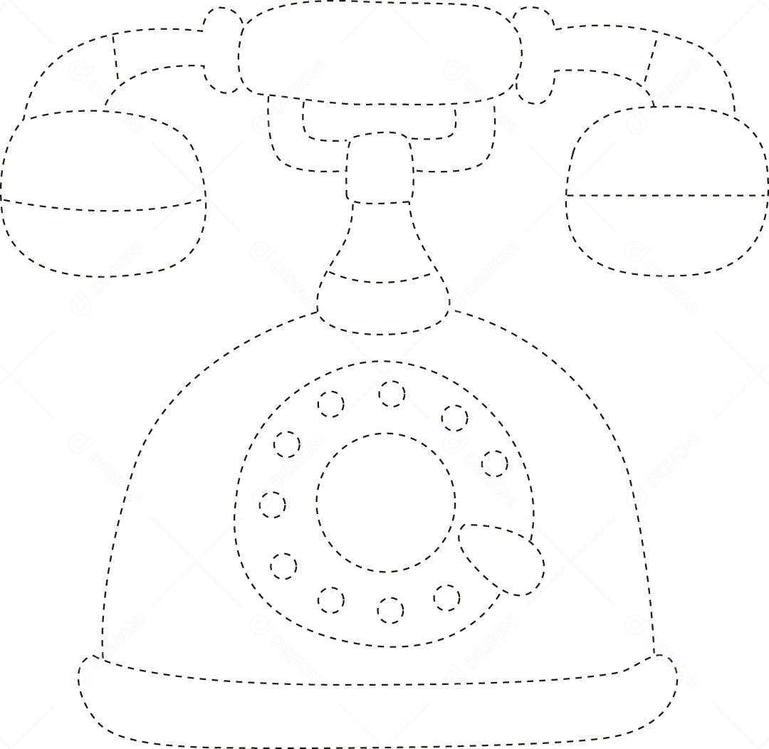 Desenho de Cobrir Linhas Telefone para Colorir Ilustração Vetor EPS