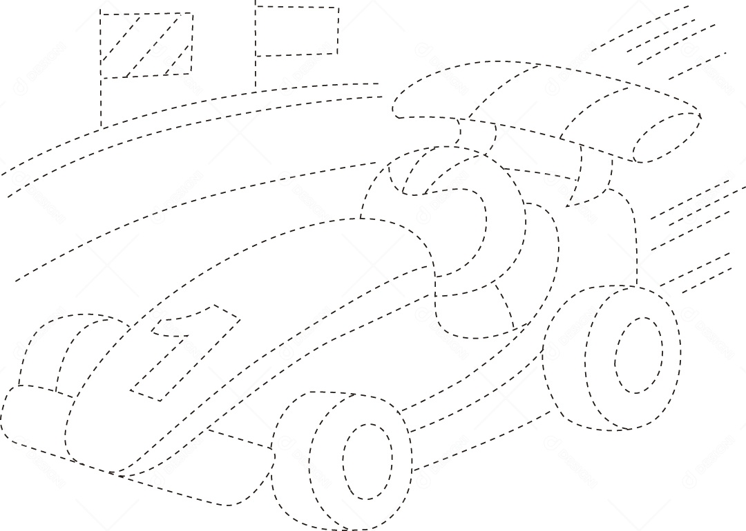 Desenho de Cobrir Linhas Carro de Formula 1 para Colorir Ilustração Vetor EPS