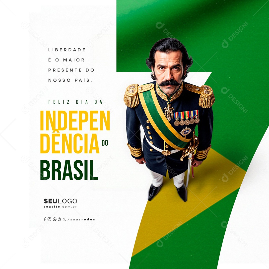 Feliz Dia da Independência do Brasil 07 de Setembro Social Media PSD Editável