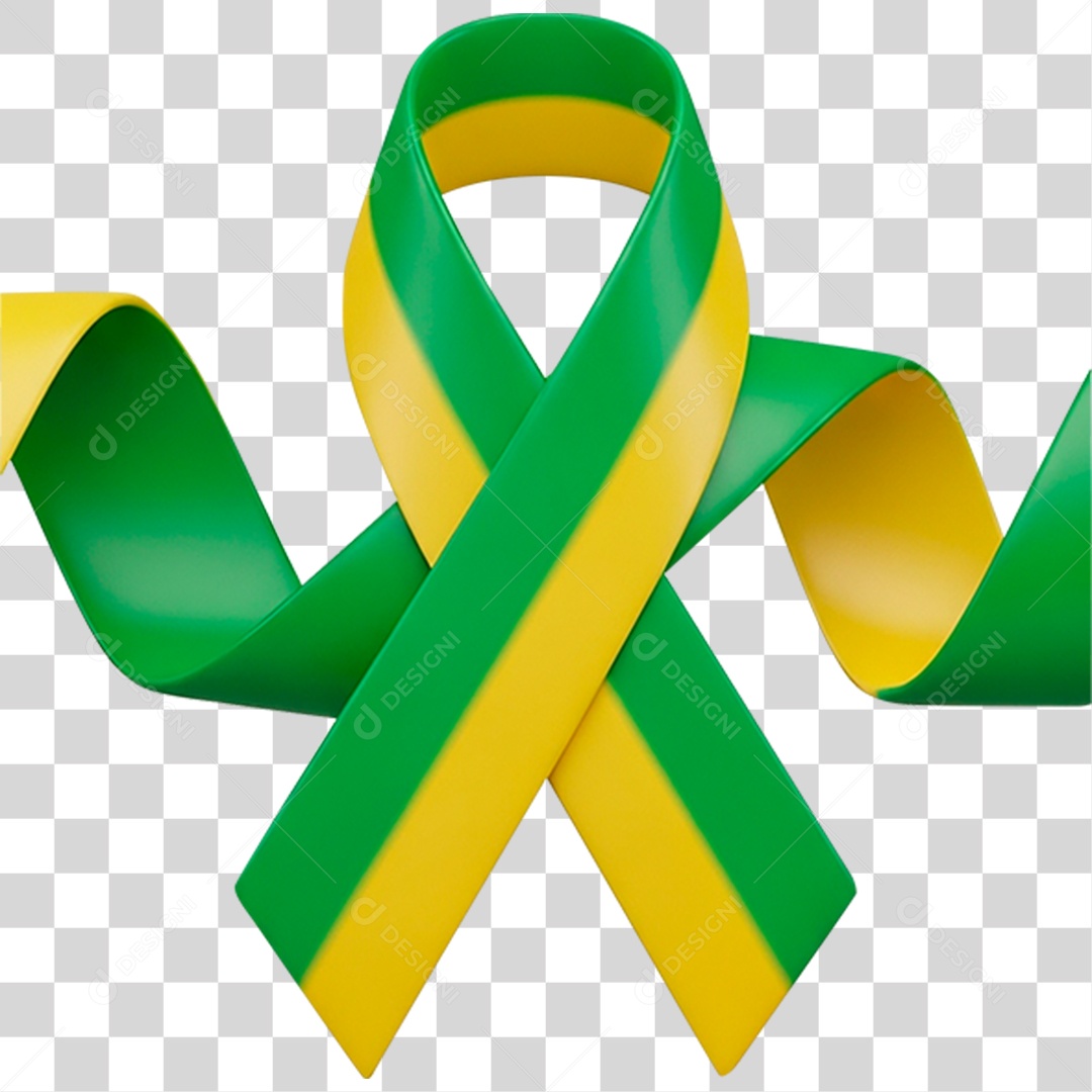 Ícone 3D Fita na Cores do Brasil PNG Transparente