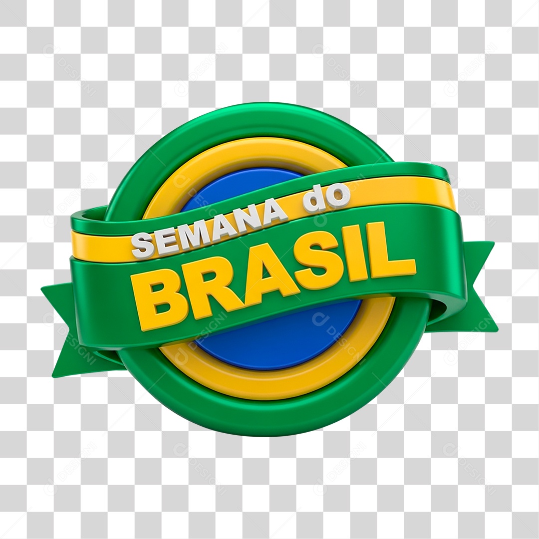 Selo 3D Semana do Brasil PNG Transparente