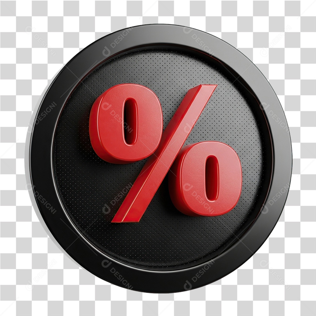 Ícone 3D Porcentagem Promoções PNG Transparente