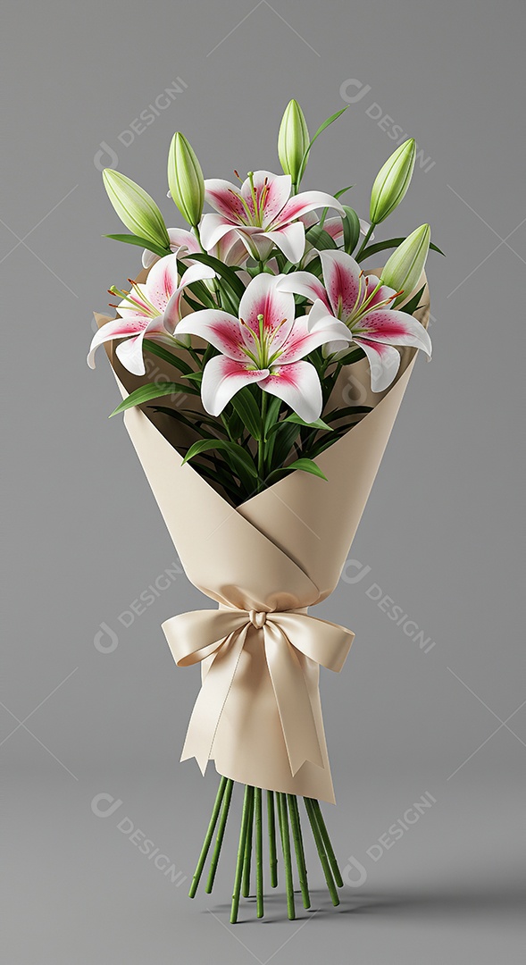 Lindo buquê de flores sobre fundo isolado