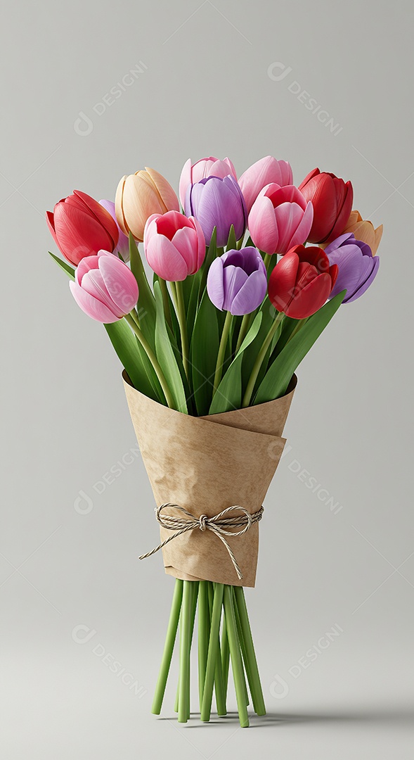 Lindo buquê de flores sobre fundo isolado