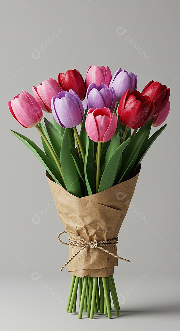 Lindo buquê de flores sobre fundo isolado