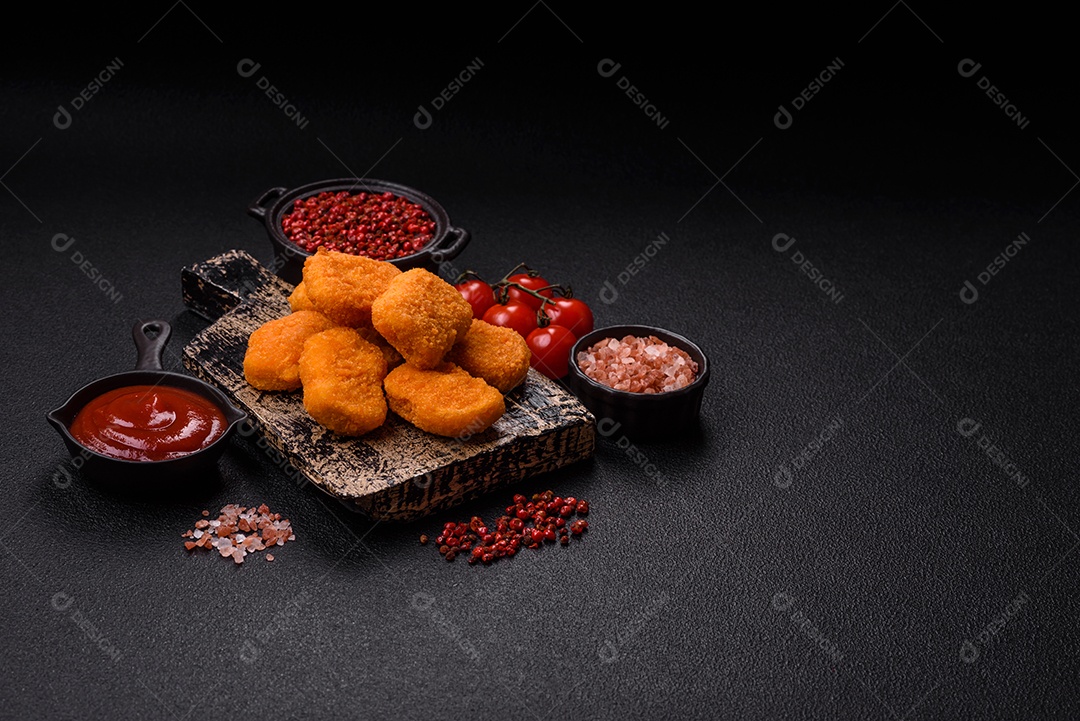 A imagem mostra nuggets de frango