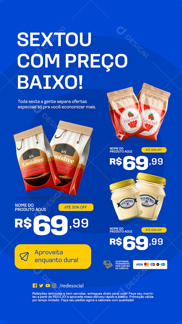 Story Supermercado Sextou com Preço Baixo Social Media PSD Editável