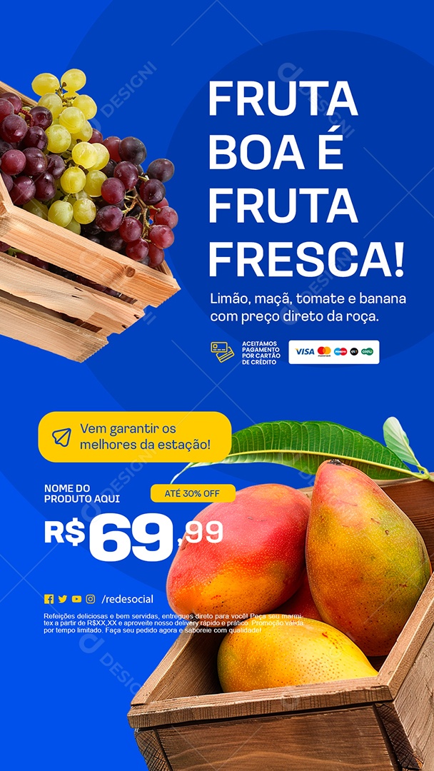 Story Supermercado Fruta Boa é Fruta Fresca Social Media PSD Editável