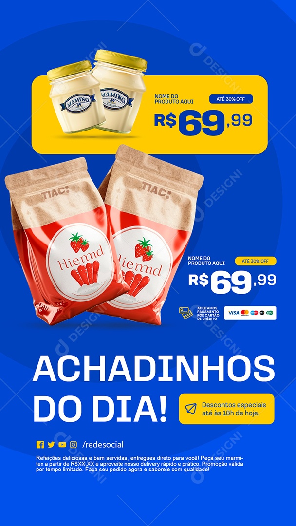 Story Supermercado Achadinhos do Dia Social Media PSD Editável