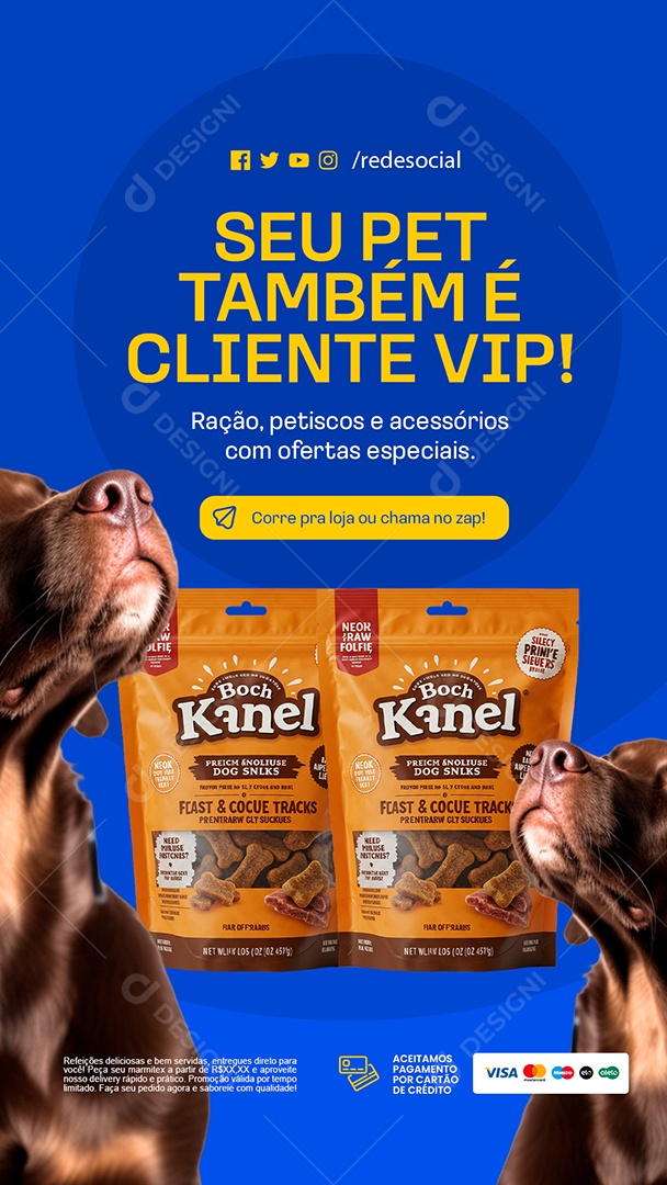 Story Supermercado Seu Pet Também é Cliente Vip Social Media PSD Editável