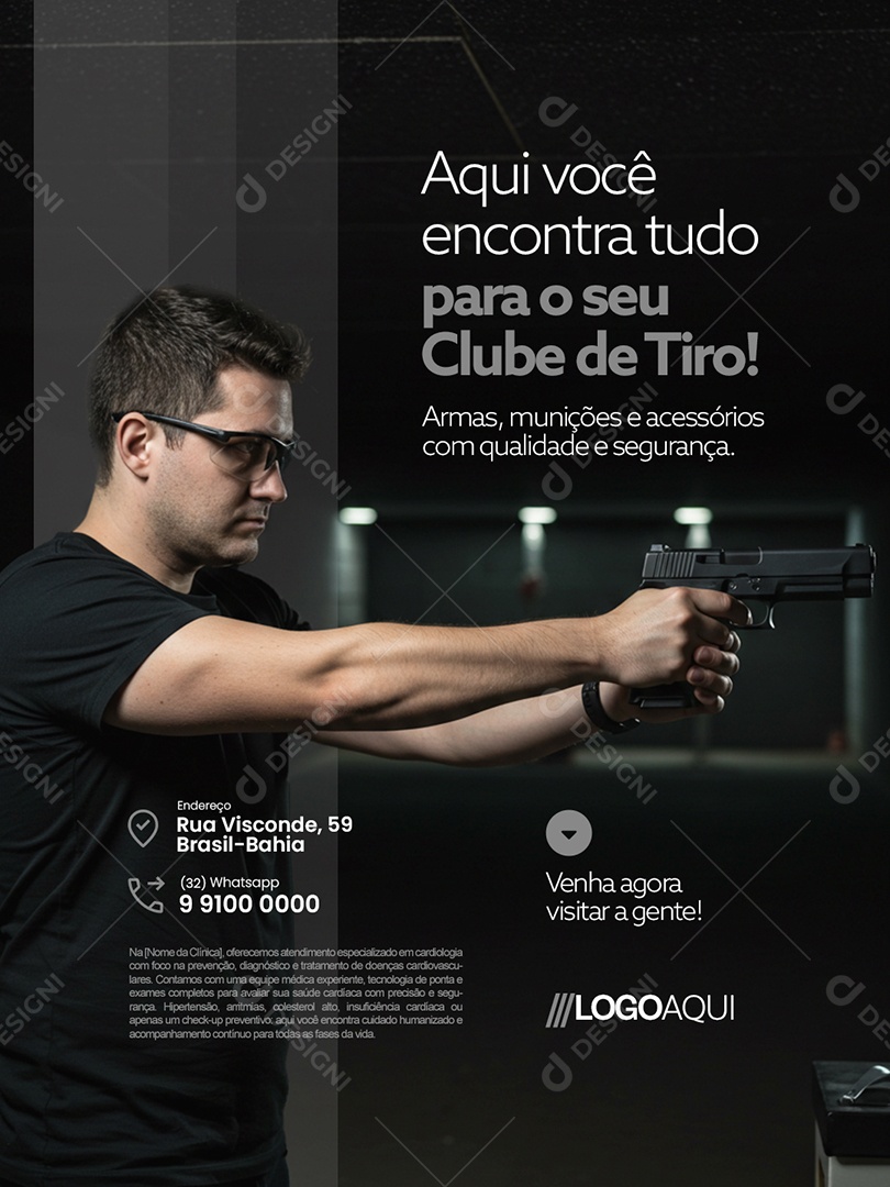 Loja de Armas Aqui Você Encontra Tudo para o Seu Clube de Tiro Social Media PSD Editável