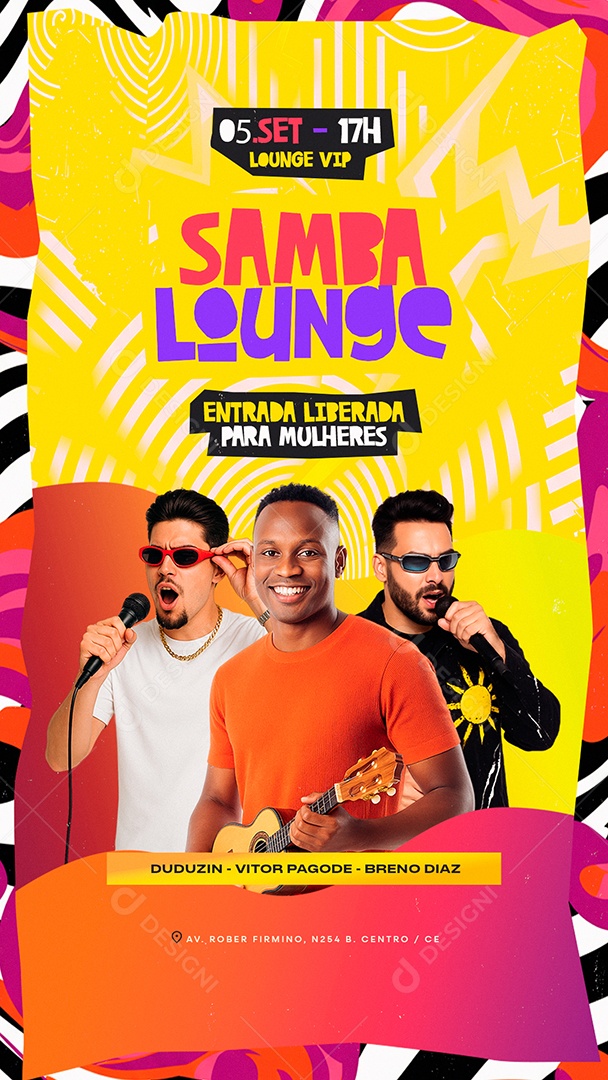 Story Flyer Samba Lounge Social Media PSD Editável