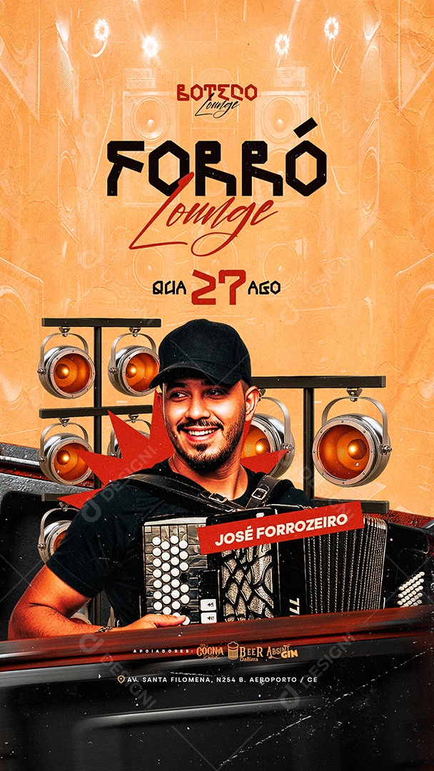 Story Flyer Forró Lounge Social Media PSD Editável