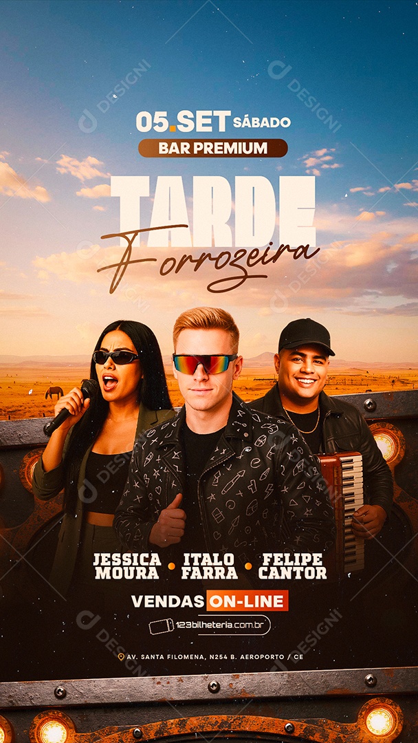 Story Flyer Bar Premium Tarde Forrozeira Social Media PSD Editável