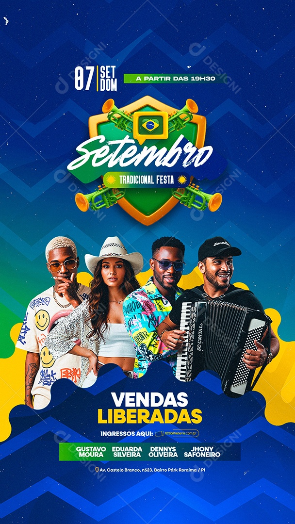Story Flyer Setembro Tradicional Festa 07 de Setembro Social Media PSD Editável