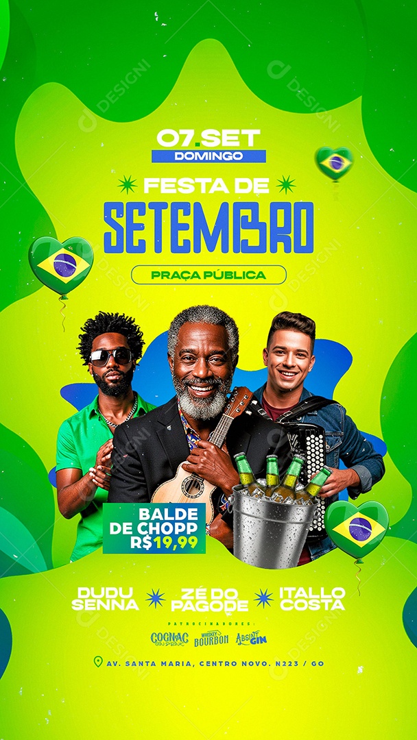 Story Flyer Festa de Setembro Domingo 07 de Setembro Social Media PSD Editável