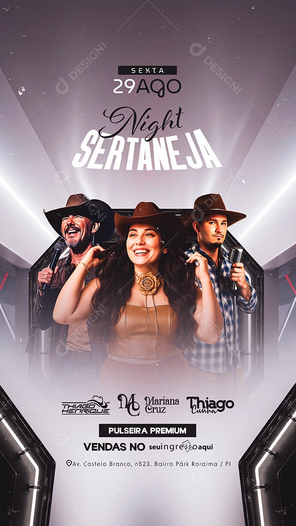 Story Flyer Night Sertaneja Social Media PSD Editável