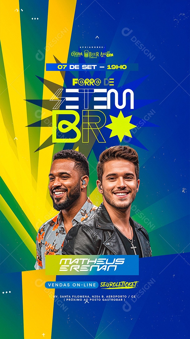 Story Flyer Forró de 07 de Setembro Social Media PSD Editável