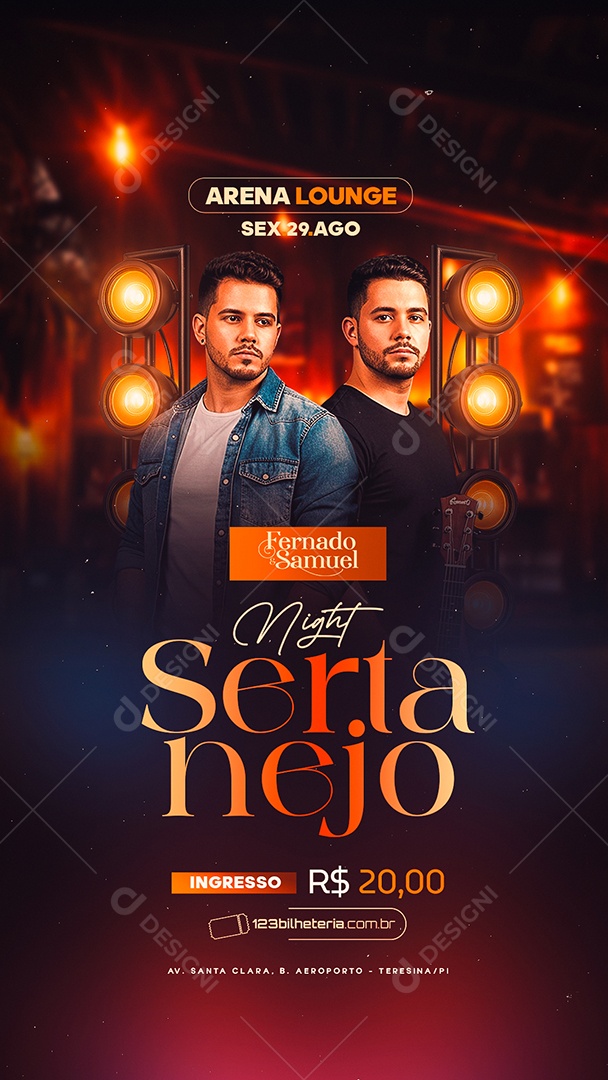 Story Flyer Night Sertanejo Social Media PSD Editável