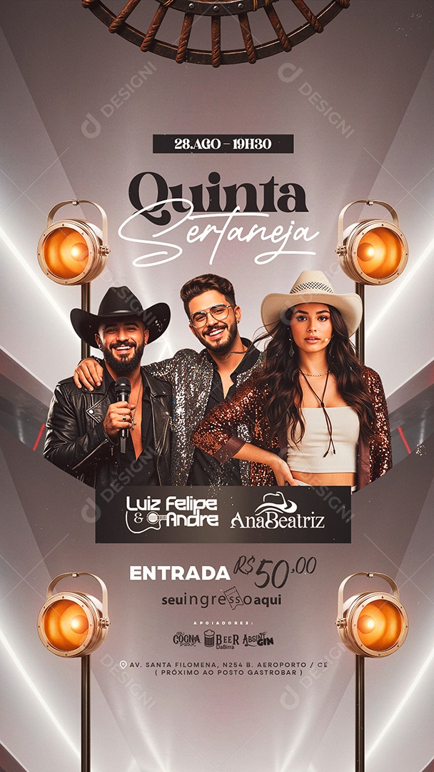 Story Flyer Próximos Shows Quinta Sertaneja Social Media PSD Editável