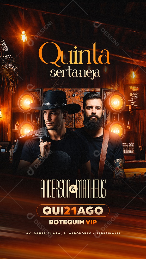 Story Flyer Quinta Sertaneja Anderson e Matheus Social Media PSD Editável