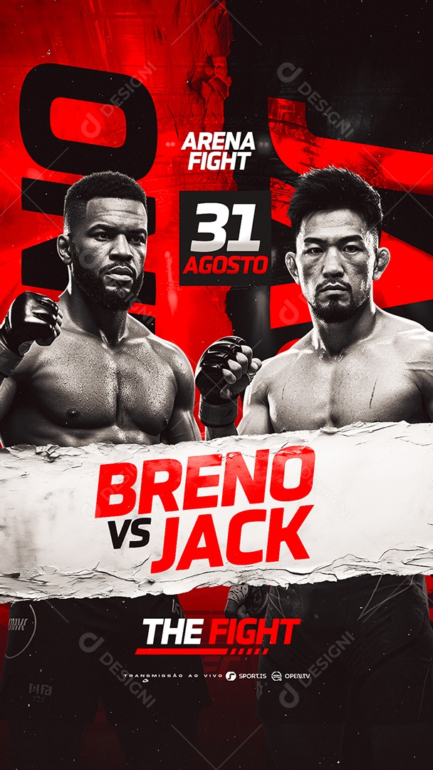 Story Campeonato Mundial de Luta Livre The Fight Social Media PSD Editável