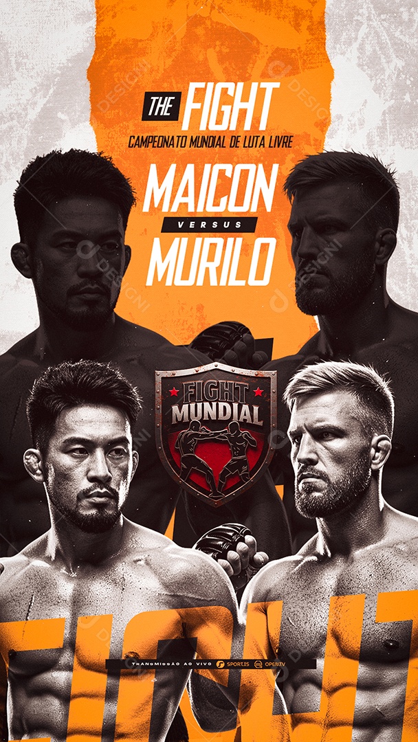 Story Campeonato Mundial De Luta Livre Fight Mundial Social Media PSD Editável