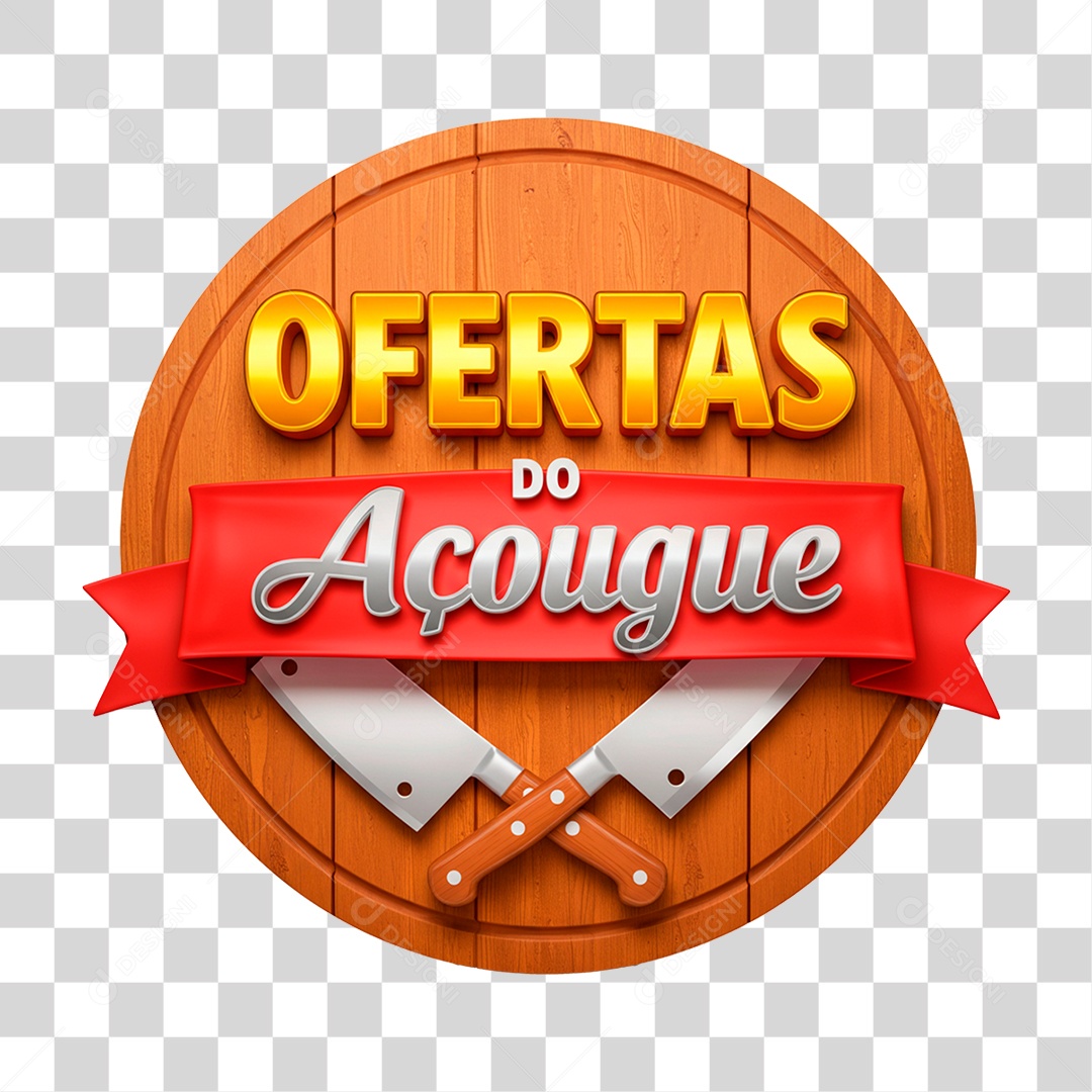 Selo 3D Ofertas do Açougue PNG Transparente