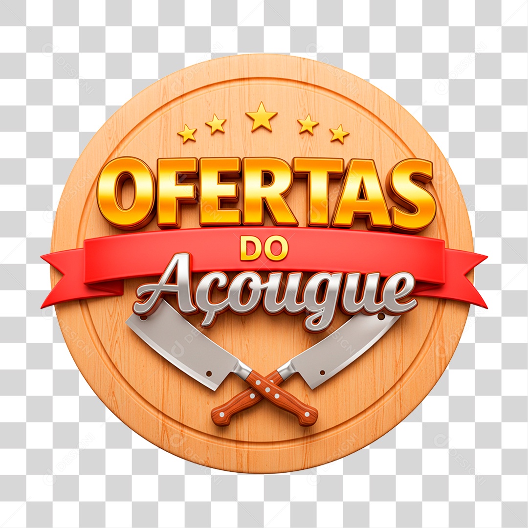 Selo 3D Ofertas do Açougue PNG Transparente